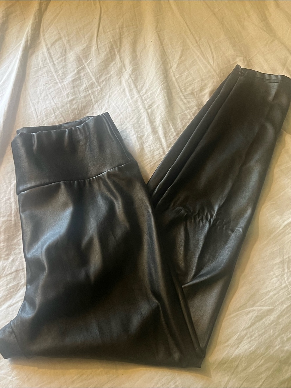 Zara Black Faux Leather Leggings